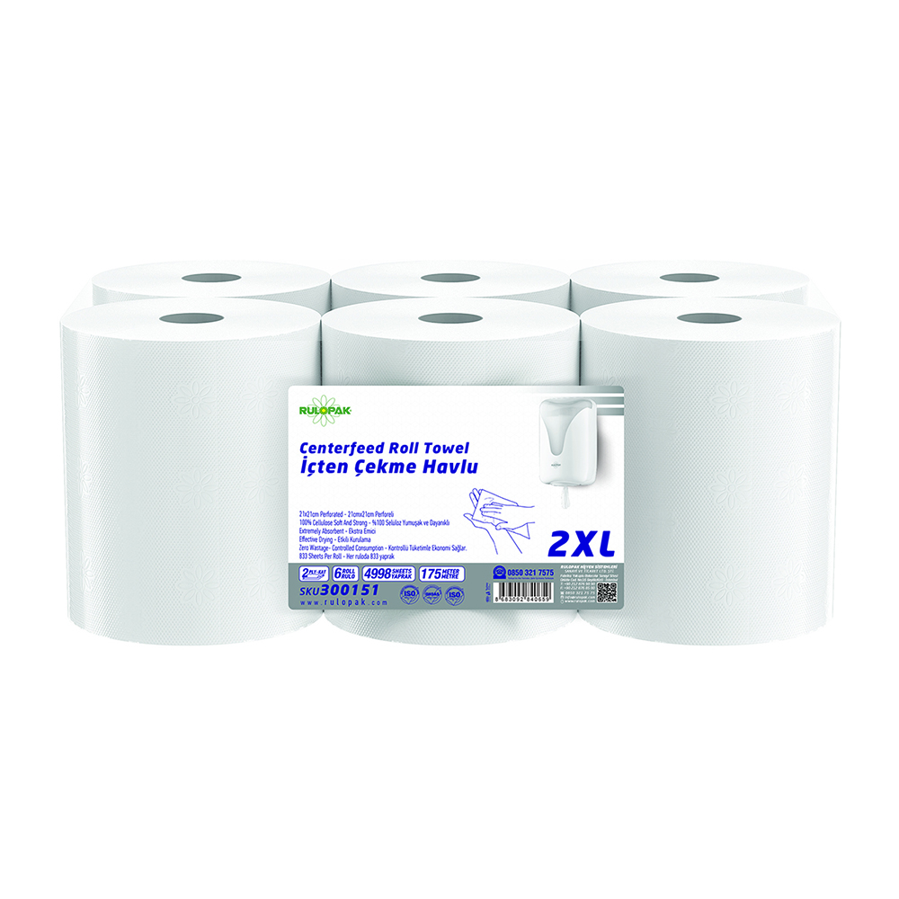 RULOPAK 2XL İ&Ccedil;TEN &Ccedil;EKMELİ HAVLU